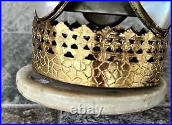 Antique Victorian Mother of Pearl Brass Dove Gold Gilt Desk Service Bell