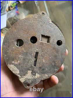 Antique Victorian Ornate Mechanical Doorbell Cast Iron Fancy Brass Pull 1870s