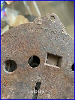 Antique Victorian Ornate Mechanical Doorbell Cast Iron Fancy Brass Pull 1870s