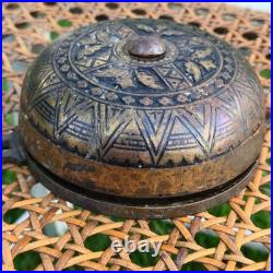 Antique Victorian Ornate Mechanical Doorbell Pat 1879 Cast Iron Eastlake Brass