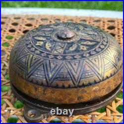 Antique Victorian Ornate Mechanical Doorbell Pat 1879 Cast Iron Eastlake Brass