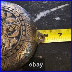Antique Victorian Ornate Mechanical Doorbell Pat 1879 Cast Iron Eastlake Brass
