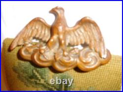 Antique Victorian Secret Floral Code Bell Pull withBrass Eagle & Lions 77 Inches