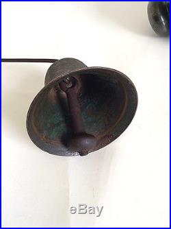Antique Victorian Servants Brass Bell With Pull Knob And Plate General Store