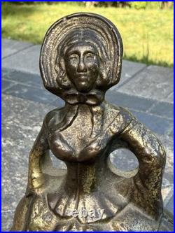 Antique Victorian-Style Brass Bell Elegant Woman Figurine -Collectible