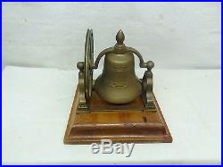 Antique Victorian Table Servants Wall Mounted Brass Bell withwheel