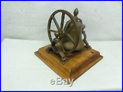 Antique Victorian Table Servants Wall Mounted Brass Bell withwheel