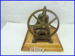 Antique Victorian Table Servants Wall Mounted Brass Bell withwheel