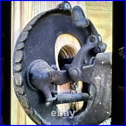 Antique Victorian brass Eastlake door bell with lever -original Works Perfectly