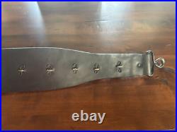 Antique Vintage 11 Etched Sleigh Bells on a 37 Leather Strap Gorgeous