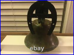Antique/Vintage 1940's Ship School Brass Bell/Horseshoe Mount Bad Luck Bell