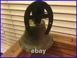Antique/Vintage 1940's Ship School Brass Bell/Horseshoe Mount Bad Luck Bell