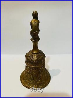 Antique Vintage 19th Century Ornate Bronze/Brass Table Bell, Griffins, Nude, Beast
