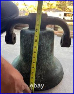 Antique Vintage 90lb Brass Bell Large Patina
