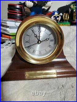 Antique Vintage Brass CHELSEA SHIPS BELL CLOCK & Stand