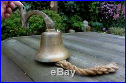 Antique Vintage Brass Ship's bell S. S. Ackers Pub Boat Ship Home Loft Man Cave