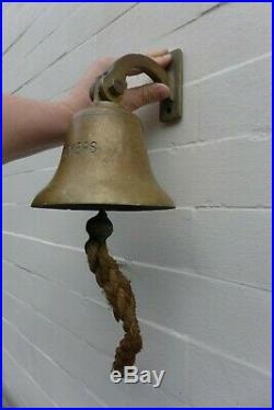 Antique Vintage Brass Ship's bell S. S. Ackers Pub Boat Ship Home Loft Man Cave