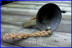 Antique Vintage Brass Ship's bell S. S. Ackers Pub Boat Ship Home Loft Man Cave