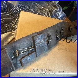Antique Vintage Brass Sleigh Bells on Original Leather Strap 31 with 18 Bells