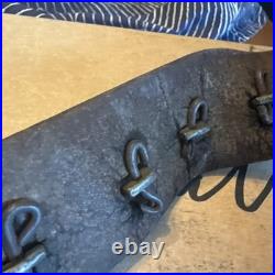 Antique Vintage Brass Sleigh Bells on Original Leather Strap 31 with 18 Bells