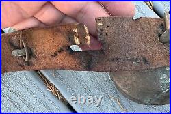 Antique Vintage Brass Sleigh Bells on Original Leather Strap, Horse Primitive