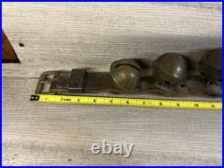 Antique Vintage Brass Sleigh Bells on Original Leather Strap, with 9 Bells