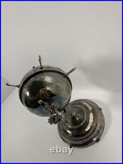 Antique Vintage Brass Spinning Globe Hotel Desk Counter Bell As-is