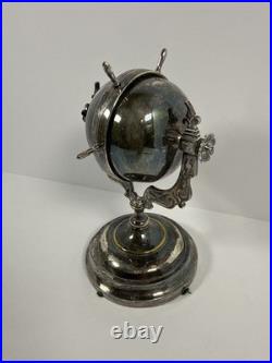 Antique Vintage Brass Spinning Globe Hotel Desk Counter Bell As-is