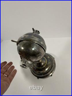 Antique Vintage Brass Spinning Globe Hotel Desk Counter Bell As-is