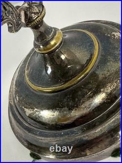 Antique Vintage Brass Spinning Globe Hotel Desk Counter Bell As-is