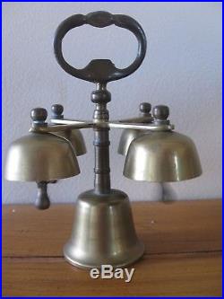 Antique Vintage Church Sanctuary Altar Bell Heavy Brass 5 Cup Catholic Rare
