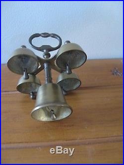 Antique Vintage Church Sanctuary Altar Bell Heavy Brass 5 Cup Catholic Rare