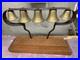 Antique Vintage Conestoga Brass Bells Mounted on Wood Base