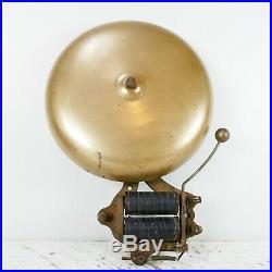 Antique Vintage Faraday LARGE Bell Fire Alarm School Gas Station Bell brass 12