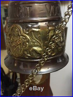 Antique Vintage French Brass large gilt Front Door Hand Ringing Loud Bell