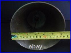 Antique Vintage Hanging Nautical School Brass Bell marked 21 6.5 x 6.25 apx