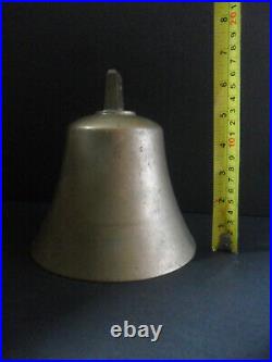 Antique Vintage Hanging Nautical School Brass Bell marked 21 6.5 x 6.25 apx