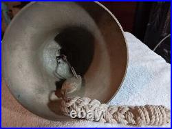 Antique Vintage Hanging Nautical School Heavy Brass Bell 6 in