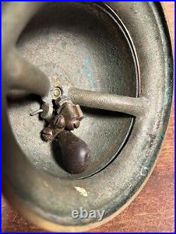Antique Vintage Hotel Desk Bell Ringer Push Button Loud Large Size Needs Work