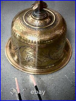 Antique Vintage Indian. Hanuman Hindu Brass Temple Hand Bell. Ghanta Rajasthan