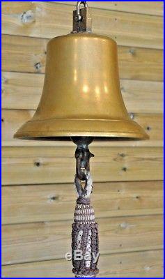 Antique Vintage Large 11½ Cast Brass/Bronze 28lbs Bell with Clapper, Ships
