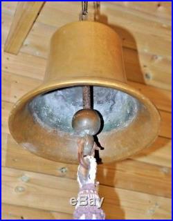 Antique Vintage Large 11½ Cast Brass/Bronze 28lbs Bell with Clapper, Ships