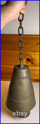 Antique Vintage Large Huge BRASS Bell Bells Chime Chimes Cresent Moon Star