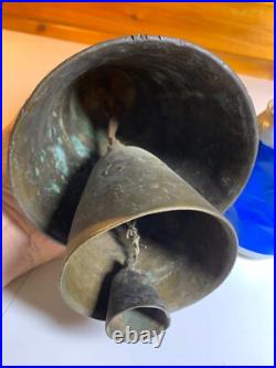 Antique Vintage Large Huge BRASS Bell Bells Chime Chimes Cresent Moon Star