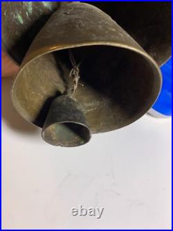 Antique Vintage Large Huge BRASS Bell Bells Chime Chimes Cresent Moon Star