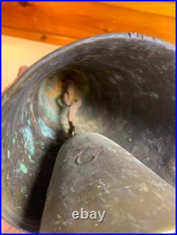 Antique Vintage Large Huge BRASS Bell Bells Chime Chimes Cresent Moon Star