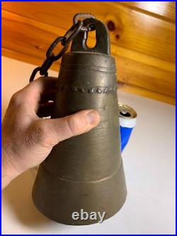 Antique Vintage Large Huge BRASS Bell Bells Chime Chimes Cresent Moon Star