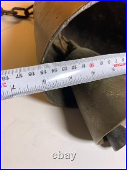 Antique Vintage Large Huge BRASS Bell Bells Chime Chimes Cresent Moon Star