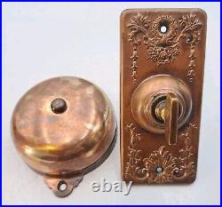 Antique Vintage Old Eastlake Victorian Twist Doorbell Turn Door Bell Ringer Door