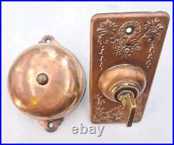 Antique Vintage Old Eastlake Victorian Twist Doorbell Turn Door Bell Ringer Door